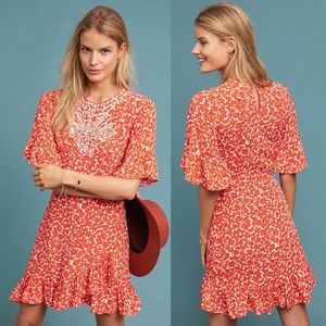 Anthropologie Ranna Gill Embroidered Midtown Dress